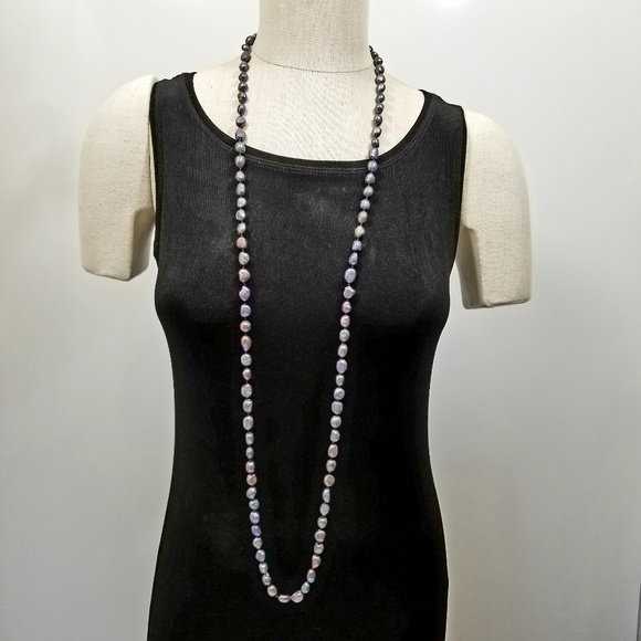 48 Inch Long 8-10mm Freshwater Pearl Rope Necklace - Picture 2 of 6